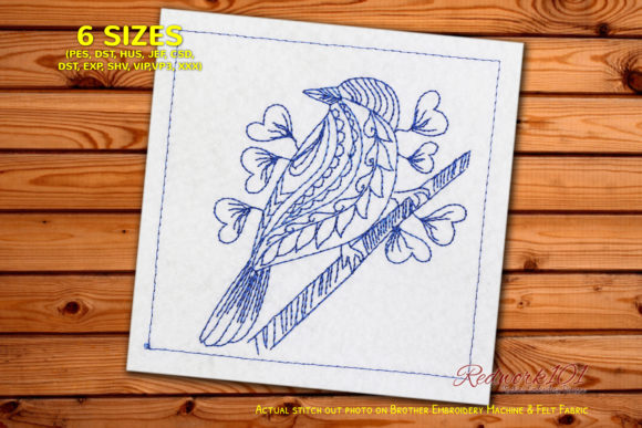 Bird with Love Mandala Redwork Review