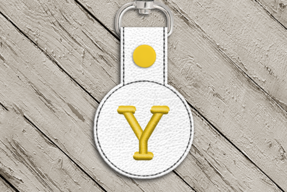 Letter Y ITH Round Key Fob Applique