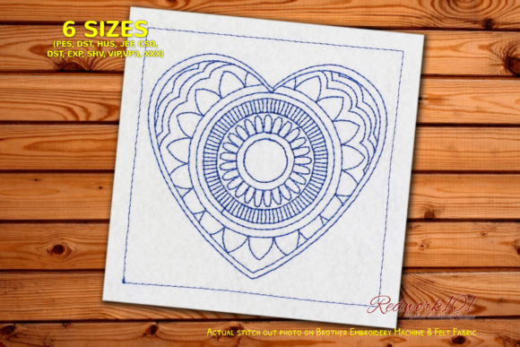 Review: Heart Shaped Mandala Design Redwork for Gifts